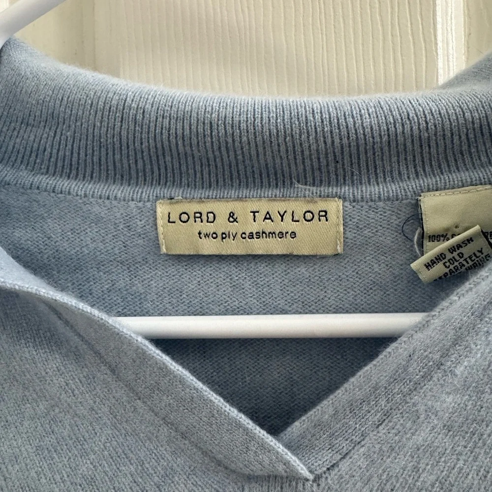 Lord & Taylor Soft Blue Cashmere Sweater - Picture 3 of 7